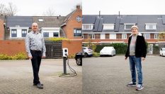 Compilatie van foto's van Maurice van Doorn en Krist Dekkers bij hun woningen