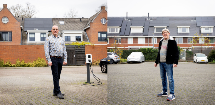 Compilatie van foto's van Maurice van Doorn en Krist Dekkers bij hun woningen