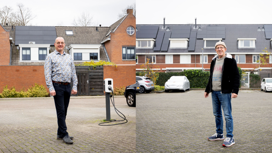 Compilatie van foto's van Maurice van Doorn en Krist Dekkers bij hun woningen